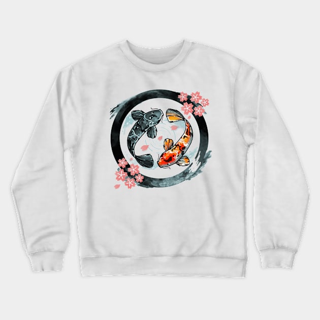 Sakura Koi Crewneck Sweatshirt by Vallina84